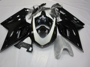 Acquista Bianco & Nero Lucido 07-14 Ducati 848 1098 1198 Carene Moto