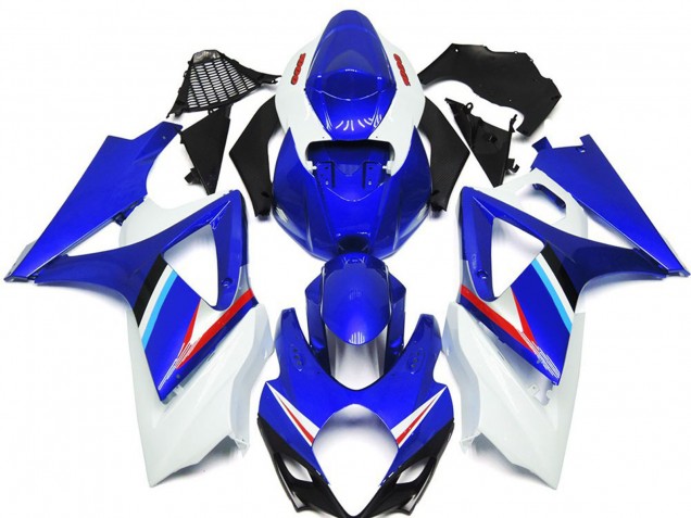 Blu & Bianco Lucido 07-08 GSXR 1000 Carene Moto