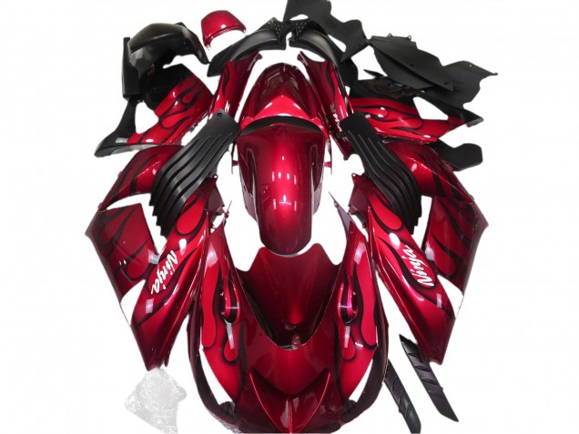 Rosso Lucido & Fiamma 06-11 ZX14R Carene Moto